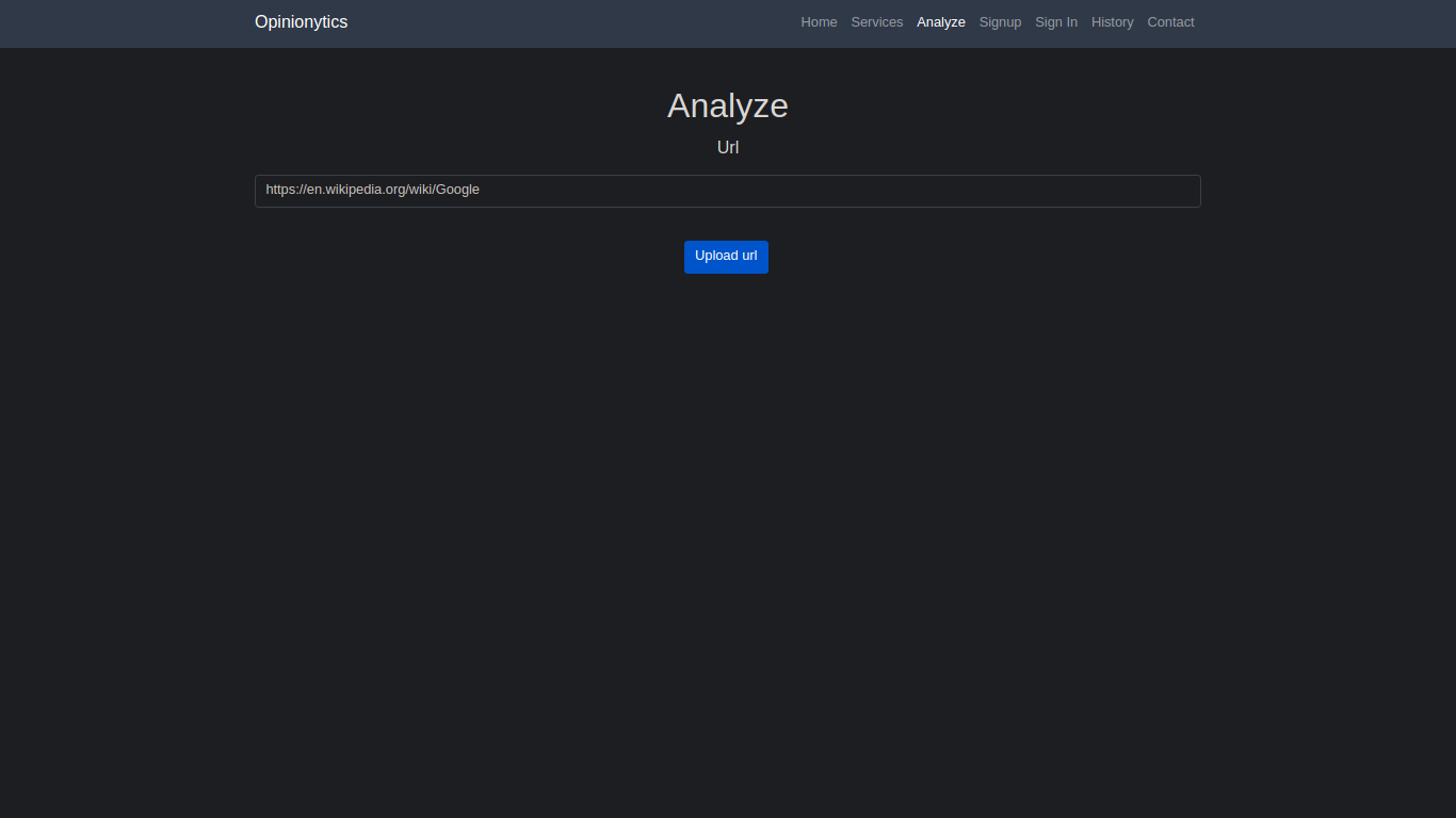 Url analyze page